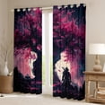 thumbnail image 2 of Manfei Tokyo Samurai Teens Black Out Curtains, Ancient Japanese Worrior Curtains Pack of 2 (42x63 Each), Pink Purple Cherry Blossoms Bedroom Curtains, Curtains and Drapes Decor, 2 of 6