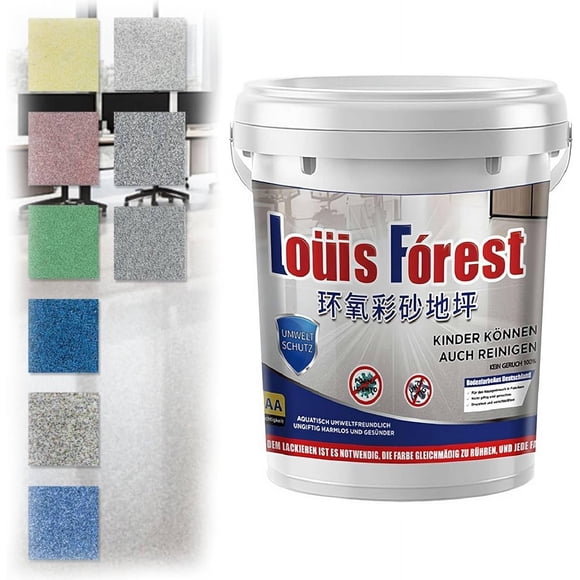 Epoxy Colored Sand Floor Paint,High-Gloss Marble Effect Epoxy Floor Coating, Colored Sand Self Leveling Flat Paint, Imitation Marble Paint, Household Cement Flat Paint (Colorful)