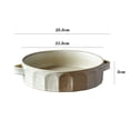 thumbnail image 2 of Double Ear Cut Surface Round Plate Vintage Rough Pottery Baking Dish Dry Pot Plate Restaurant Household Soup Plate Dumpling Plate, 2 of 5