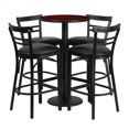 thumbnail image 1 of Flash Furniture 24Rd Laminate Bar Table Set In Mahogany Top Black Vinyl Seat, 1 of 8