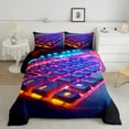 thumbnail image 1 of Erosebridal Gradient Neon Keyboard Bedding Full Comforter Set, Gamer Gaming Down Comforter Lightweight 3pcs, 1 of 8