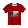 thumbnail image 5 of NAISIBABY 4th of July Tee for Boys, Crewneck Casual Summer Short Sleeve Kids Patriotic T-Shirt Red Size 3, 5 of 5