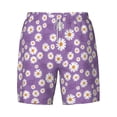 thumbnail image 4 of Lsque Mens Swim Trunks Daisies Flowers Pattern - Bathing Suit Compression Liner - Beach Swim Shorts Swimwear - (S-3XL) - Stretch Quick Dry -Medium, 4 of 9