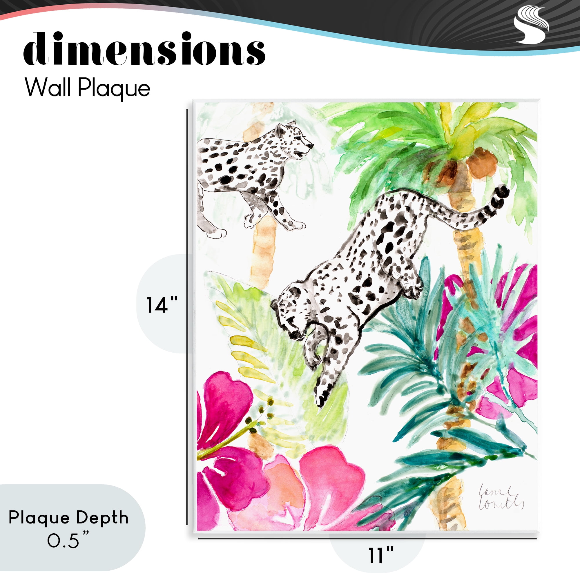 Stupell Industries Tropical Island Cheetahs Wall Plaque Art, design by Lanie Loreth