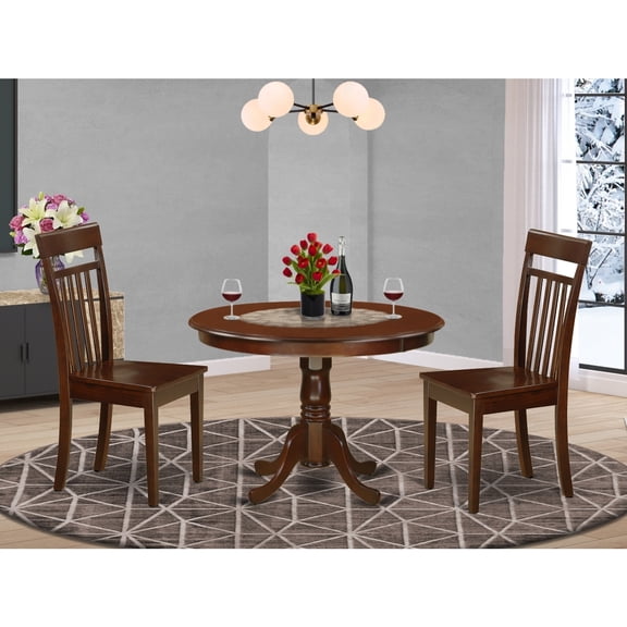 Kitchen Table Set for 2 - 42 Inch Round Dining Table & Chairs - Small Space Dining Room Furniture