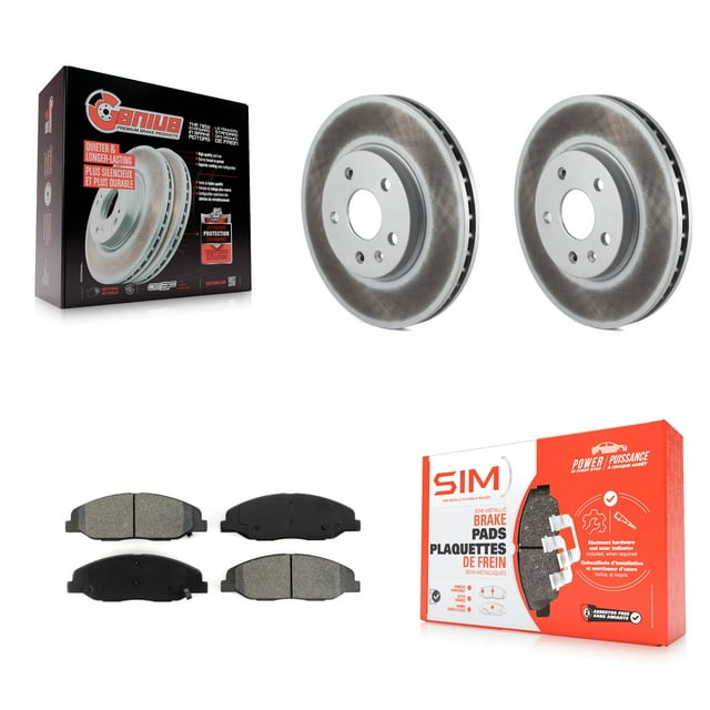 Transit Auto Front Coated Disc Brake Rotors and Semi-Metallic Pads Kit for Car Cadillac CTS KGS-100050