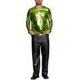 thumbnail image 2 of INSPIRE CHIC Camisetas de Hombre de Cuello Redondo de Manga Larga Brillante Talla L Amarillo Verde, 2 of 5