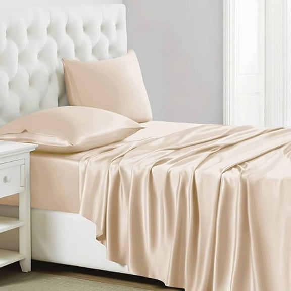 Blessings Decor Cotton Bedsheets Premium Hotel Quality 600 Thread Count 100% Sateen Weave Smooth Sheets with Elasticized Deep Pocket Sheet with Pillowcase (Light Pink, Twin))