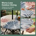 thumbnail image 5 of Round Outdoor Tablecloth with Umbrella Hole and Zipper, Red Blue Yellow Palm Leaves Tablecloth with Elastic Waterproof, Summer Botanical Tropical Leaf Patio Table Covers for 36" - 44" Pool Tables, 5 of 9