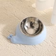 thumbnail image 2 of Tilted Stainless Steel Cat Food Bowl Non-Slip Base Raised Neck Protection Design Anti-Vomiting Pet Feeder Bowl for Small Dogs Cats Durable Pet Supplies, 2 of 3