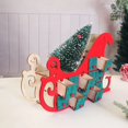 thumbnail image 2 of Calendario de Adviento de madera para casa del árbol, Cuenta atrás, decoración de fiesta de Navidad, 24 cajones con adorno de luz LED, 2 of 4