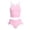 Pink, variant on Girls Two Piece Bikini Set Floral Print Tankini Swimsuit for Kids Cute Ruffle Backless Swimwear for Pool Beach Summer