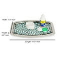 thumbnail image 4 of nu steel Sea Foam Bright-Colored Mosaic Glass/stainless steel Vanity Tray Organizer for Makeup Brushes, Tissues, Candles, Soap, Hand Towels, Toilet Paper Storage, Mosaic Glass / steel (SF10H), 4 of 4