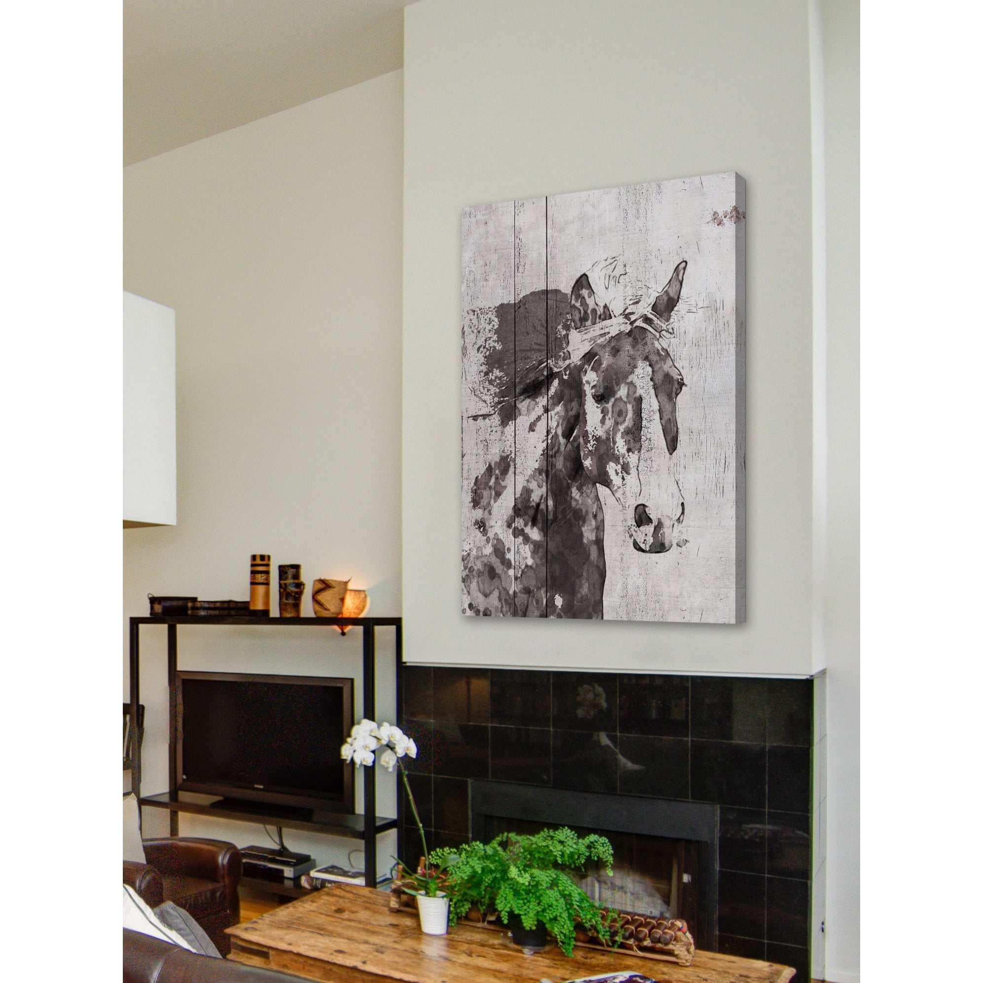 Marmont Hill "Scarlet Horse 1" by Irena Orlov Painting Print on Wrapped Canvas
