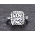 thumbnail image 6 of Art Deco 1.50 Carat Halo Moissanite & Moissanite Engagement Ring with 18k Gold Plating, 6 of 6