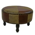 thumbnail image 1 of International Caravan Carmel Faux Leather Ottoman Stool in Mix Pattern, 1 of 2