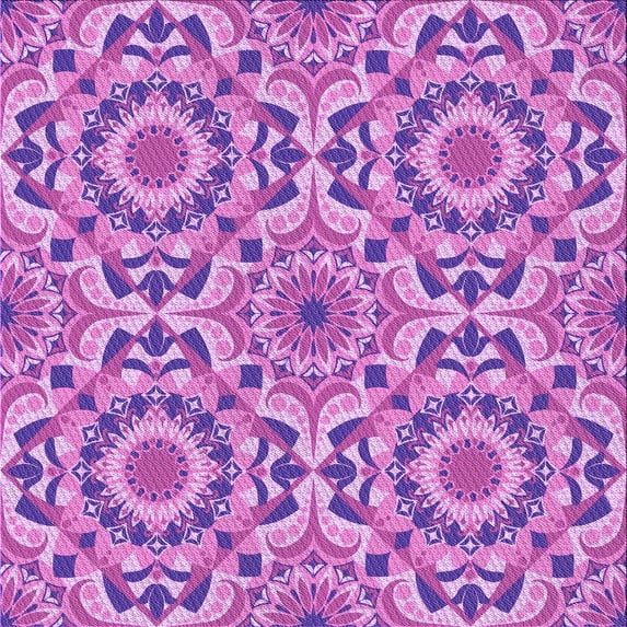 Ahgly Company Machine Washable Indoor Square Transitional Violet Purple Area Rugs, 5' Square