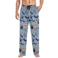 thumbnail image 4 of Men's Sleep Pants Lightweight Pjs Sleepwear Comfortable Lounge Pants Bottom Pants with Pocket Bats and Spider Web Pattern, 4 of 7