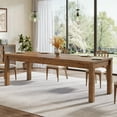 thumbnail image 4 of Finmind 78.74-inch Long Solid Wood Dining Table for 6-8, Farmhouse Kitchen Table with Simple yet Sturdy Legs, for Kitchen, Living Room, Brown, 4 of 9