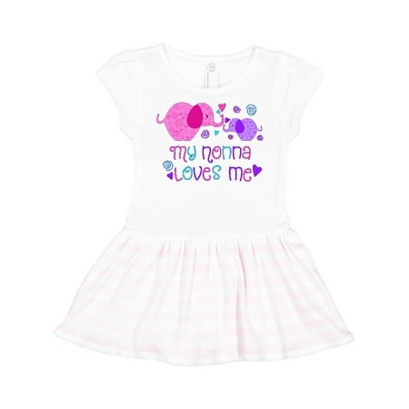 

Inktastic My Nonna Loves Me- cute elephants Gift Toddler Girl Dress