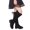 Black, variant on Girls Suede Knee High Boots Flat Low Heel Slip On Knee Length Riding Booties Toddler Kids Pointed Toe Fall Boots Red Size 1 Big Kids