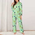 thumbnail image 3 of Lsque Pikmin Pattern Long Sleeve Pajama Set for Women - Soft 2-Piece Sleepwear and Loungewear Set with Pockets, Comfy Nightwear, 3 of 8