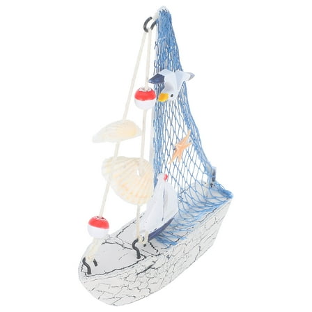 FONDOTIN Mini Sailboat Decor Multi Wood Party Decoration 1Pack 5.5x4.3x0.6in