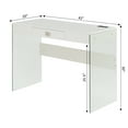thumbnail image 5 of Convenience Concepts SoHo 30"H 42" W Glass Desk with Charging Station, White/Glass, All Ages, 5 of 7