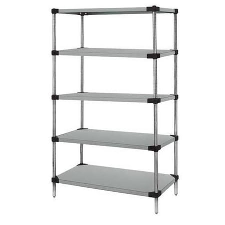 Solid 5-Shelf Starter Units - Stainless Steel, 24 x 60 x 86 in.