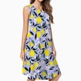 thumbnail image 2 of Lemons Blue Dress Elegant Party Dresses Evening Dresses Women Dress Sleeveless Dress Ladies Dresses, 2 of 4