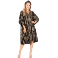 thumbnail image 5 of Sakkas Trina Women's Casual Loose Beach Poncho Caftan Dress Cover-up Many Print - KAF1016 BlackGold - One Size, 5 of 5