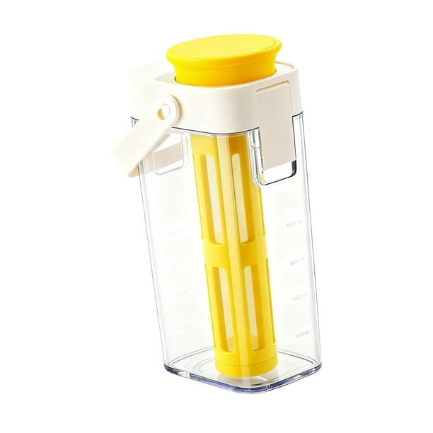 Cold Brew Pitcher Dispensador para Bebidas Frías Jarra Grande Portátil Cafetera Fría Reutilizable con Asa Material PP Y Silicona Adecuada para Picnic Amarillo
