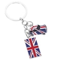 thumbnail image 3 of Llavero de coche con la bandera del Reino Unido, creativo llavero de estilo británico, colgante de metal para bolso de coche, bonitos colgantes, llavero vintage con la bandera nacional., 3 of 8