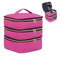 thumbnail image 1 of Bolsa de maquillaje LANDFOBO Organizador de viaje de tres capas, color vino, 1 of 6