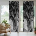 thumbnail image 5 of Outdoor Curtains for Patio Waterproof, Black Marble Outdoor Privacy Panels Grommet, Vintage Abstract Grey Fluid Aesthetic Blackout Outside Curtains for Porch/Cabana/Pergola/Gazebo 54"x95", 1 Panel, 5 of 8