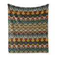 thumbnail image 1 of African Soft Flannel Fleece Throw Blanket, Chevron Zigzags and Half Circles Folkloric Elements Sharp Canonical Motifs, Cozy Plush for Indoor and Outdoor Use, 70" x 90", Multicolor, by Ambesonne, 1 of 6
