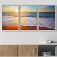 thumbnail image 2 of wall26 - 3 Piece Framed Canvas Wall Art - Sunset and sea - Modern Home Art Stretched and Framed Ready to Hang - 24"x36"x3 WHITE, 2 of 5