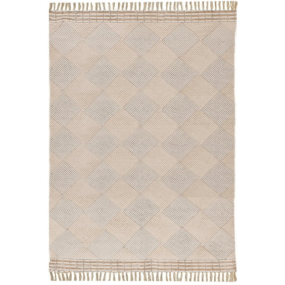 Casavani Geometric Area Rug Rectangle Outdoor Mat Beige area Rugs 5x5 Feet
