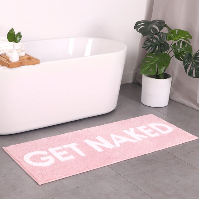 Set de alfombra de baño y cortina de ducha LABEND HOME Get Naked