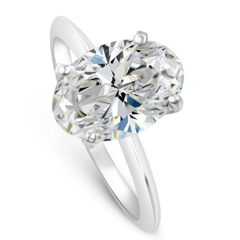 Empire Jewel 14K White Gold Over Wedding Ring Oval Cut Ct Lab