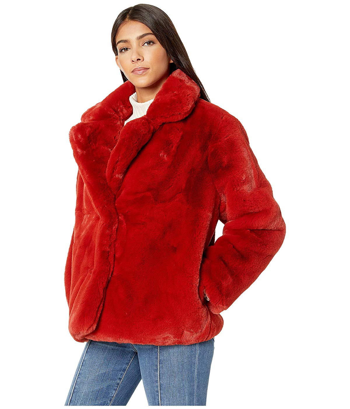 APPARIS Manon Faux Fur Coat Ginger - Walmart.com