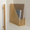 thumbnail image 3 of Martha Stewart Ryder Gold Mesh Metal Single Slot Magazine File Holder, Desktop Organizer, 9.75 x 3.75 x 11.5, 3 of 11