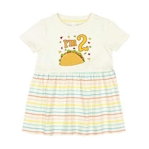Inktastic I'm Two Taco Birthday Party Girls Baby Dress