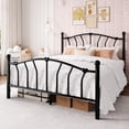 thumbnail image 3 of 14-Inch Queen Size Metal Platform Bed Frame with Heart-Shaped Iron-Art Headboard and Footboard, Under Bed Storage, Black, 3 of 8