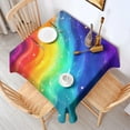 thumbnail image 2 of Rainbow Tie Dye Wave Pattern Square Tablecloth,Waterproof Square Table Cover,Wipeable Spillproof Washable Table Cover for Home Kitchen Party Decor 60"x60"(152x152cm), 2 of 6