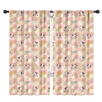 Blackout Kids Curtains,Beige Cow Checker Pattern Childrens Insulated Curtains Set Of 2,Bedroom Essentials,Toddler Room Decor 42x84in(106x213cm)