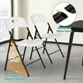 thumbnail image 4 of WASUHE Resin Folding Chair Set of 6, Reinforced Metal Frame Stackable Plastic Folding Chairs for Wedding, Party, Restaurant & Meeting Room, White Upgraded, 4 of 8