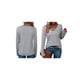 thumbnail image 3 of Camiseta de Larga con Cuello en V para Mujer, Estilo Casual, Cómoda, Elástica, de Color Liso. Gris XL, 3 of 6