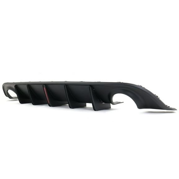 Ikon Motorsports Rear Diffuser With LED Light Compatible with 15-23 Dodge Charger IKON V3 Style Matte Black PP Rear Bumper Diffuser Lip Shark Fins