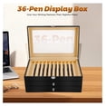 thumbnail image 4 of 36 Pen Display Case, PU Leather Pen Box Organizer with Drawers & Glass Lid - Fountain Pen, Marker, Pencil Storage - Retro Style Gift, 4 of 8